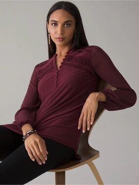 3/$30| 🌸 WHBM Women's Long-Sleeve Matte Jersey Tunic